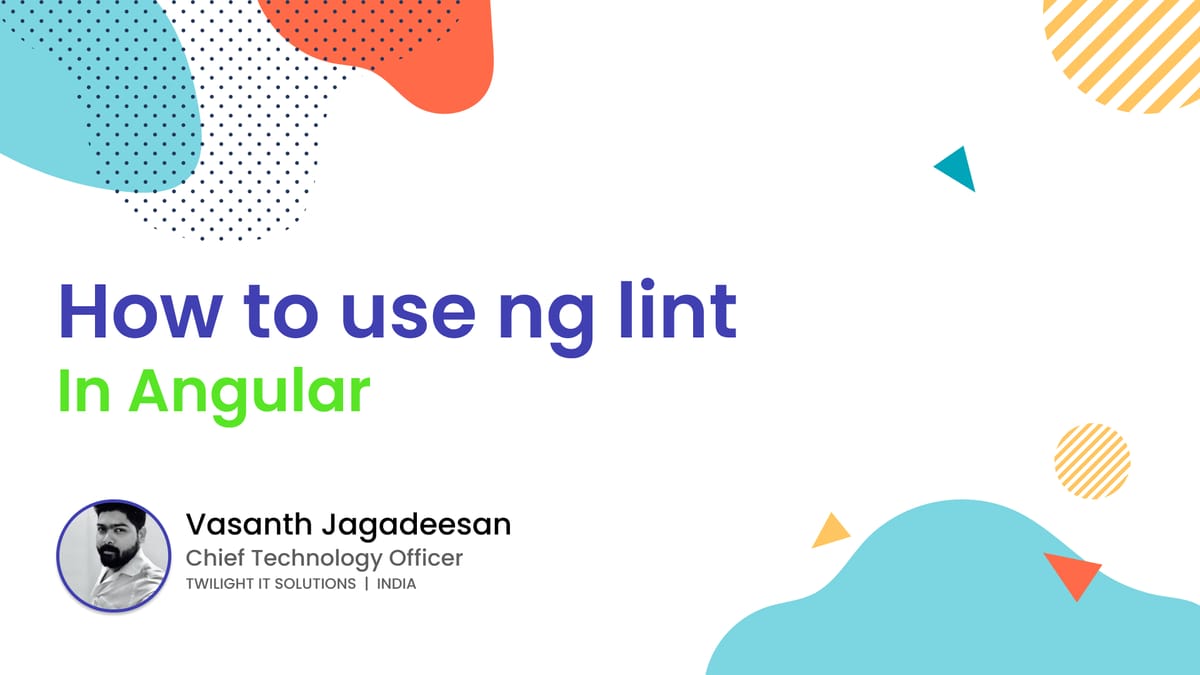 How to use ng lint with Angular